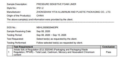 INTY Pressure Sensitive Liners Pass PPWR Heavy Metals Testing